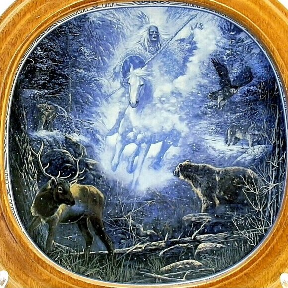 Bradford Exchange Collectible Plate Visions of the Sacred Snow River w/Frame EUC - Picture 2 of 5